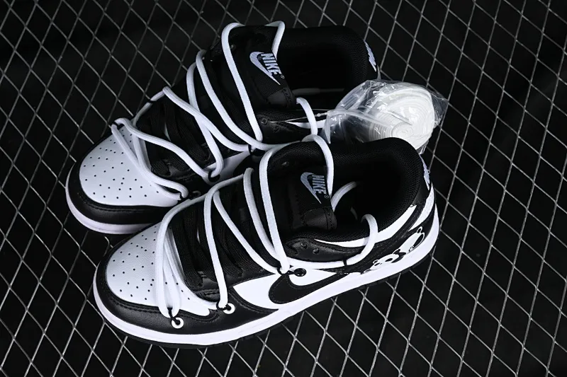 All Categories Nk SB Dunk Series Nk SB Dunk Low Low-top sneakers Nk Dunk Low Black and White Panda Customized version of deconstructed strap casual sneakers DD1391-100